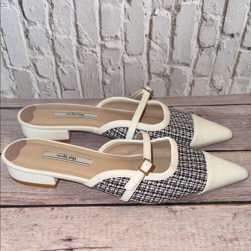 Tweed Backless Flats - Picture 2 of 11